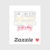 Introvertierte Spaß Aufkleber (Blatt)