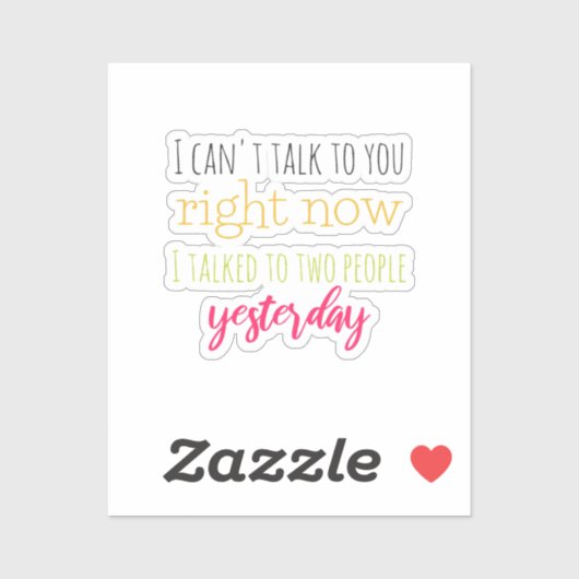 Introvertierte Spaß Aufkleber (Blatt)