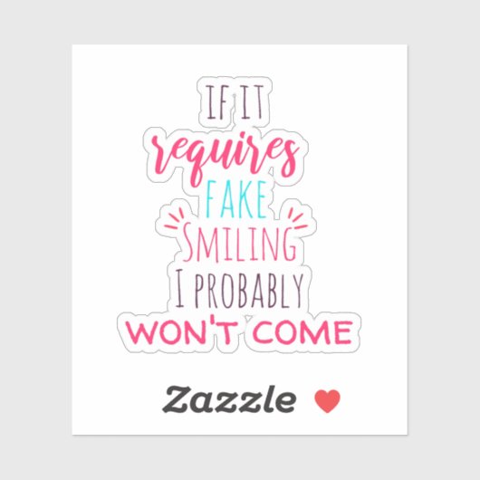 Introvertierte Spaß Aufkleber (Blatt)