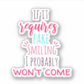 Introvertierte Spaß Aufkleber (Vorderseite)