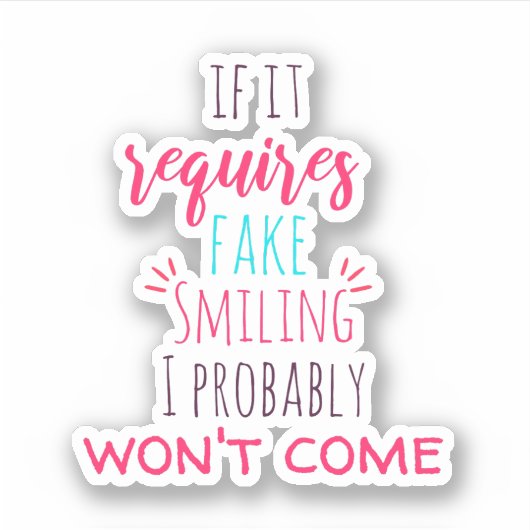 Introvertierte Spaß Aufkleber (Vorderseite)