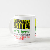 Introvertierte: Verbundene lustige Mug oder Reisem Kaffeetasse (Vorderseite Links)