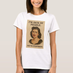 Introvertierte Vintage-Illustration T-Shirt