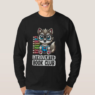 Introvertierter Buchclub-Leser-Wolf T-Shirt