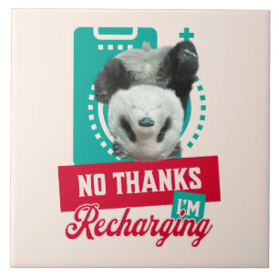 Introvertierter Burnout-Panda Soziale Batterie Des Fliese