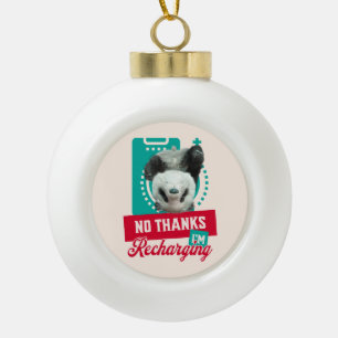 Introvertierter Burnout-Panda Soziale Batterie Des Keramik Kugel-Ornament