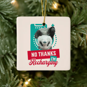 Introvertierter Burnout-Panda Soziale Batterie Des Keramikornament