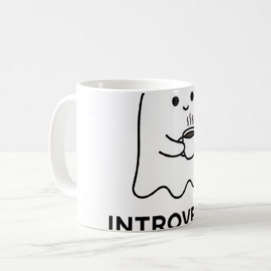 Introvertierter Geist spricht nicht vor dem Kaffee Kaffeetasse (Vorderseite Links)