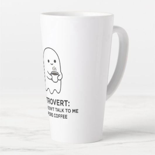 Introvertierter Geist spricht nicht vor dem Kaffee Milchtasse (Rechte Ecke)