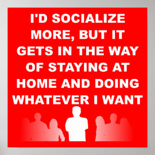 Introvertierter Haushüter Lustiges Poster Schild