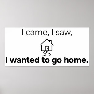 Introvertierter Humor Ich kam, sah und wollte nach Poster