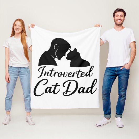 Introvertierter Katzen-Vater-Silhouette Fleece-Dec Fleecedecke (Beispiel)
