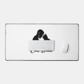 Introvertierter Katzenvater Vintage-Silhouette Min Schreibtischunterlage (Tastatur & Maus)