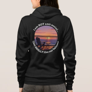 Introvertierter Kreuzfahrt-Ehepartner-Balkon-Premi Hoodie
