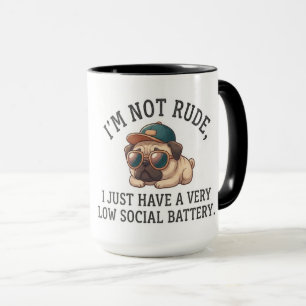 Introvertierter Mops mit niedriger Sozialbatterie Tasse