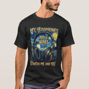 Introvertierter Musiklehrer Kunst Kopfhörer Parodi T-Shirt
