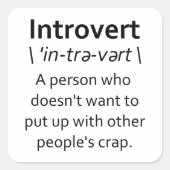 Introvertierter Quadratischer Aufkleber (Vorderseite)
