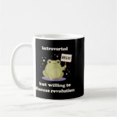 Introvertierter Widerstandsfrosch Keine Könige In Kaffeetasse (Links)
