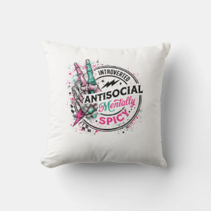 Introvertiertes Antisoziales Mental Würziges Skele Kissen