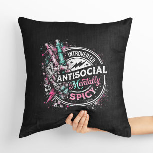 Introvertiertes Antisoziales Mental Würziges Skele Kissen