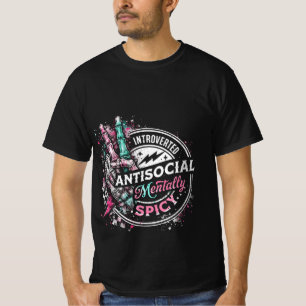 Introvertiertes Antisoziales Mental Würziges Skele T-Shirt