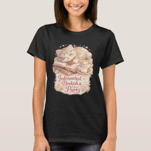 Introvertiertes Buchliebhaber- & Schnurrendes Katz T-Shirt