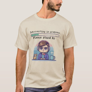Introvertierung in Arbeit – Lustiges Retro Pixel T-Shirt