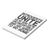 Introverts Unite We're here We're unkomfortable Notizblock (Rotiert)