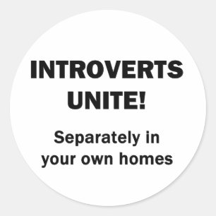 Introverts vereinigen! runder aufkleber
