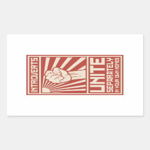 Introverts vereinigen separat in Ihren eigenen Rechteckiger Aufkleber