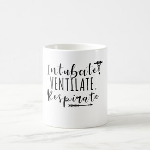 Intubat. Belüftung. Atmen Kaffeetasse