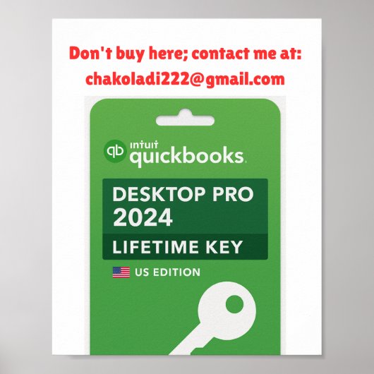 Intuit Quickbooks Desktop Pro Edition 2024 Schlüss Poster (Vorne)