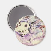 Intuitive Abstrakt Art Creamy White Lavender Magnet (Vorderseite/Rückseite)