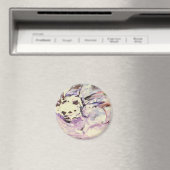 Intuitive Abstrakt Art Creamy White Lavender Magnet (In Situ (Geschirrspüler))