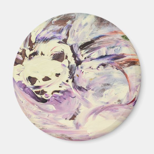 Intuitive Abstrakt Art Creamy White Lavender Magnet (Vorne)