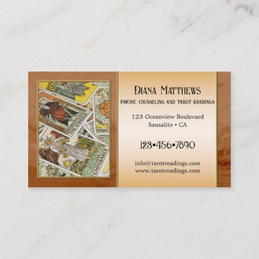 Intuitives Clairvoyant Tarot Reader Foto Visitenkarte (Rückseite)