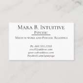 *~* intuitives psychisches Leser-Medium-Aquarell Visitenkarte (Rückseite)