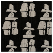 Inuit Art Fabric Vancouver Inukshuk Fabens Linens Stoff (Nahaufnahme)