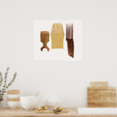 Inuit-Kämme von der nordwestamerikanischen Küste Poster (Küche)