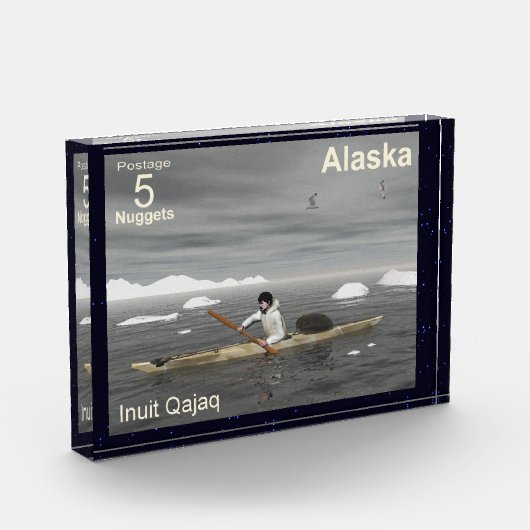 Inuit Kayak - Alaska Postage Fotoblock (Links)