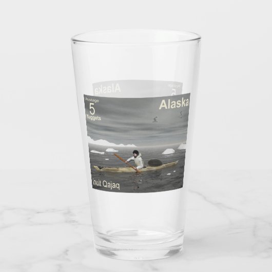 Inuit Kayak - Alaska Postage Glas (Rückseite)