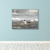 Inuit Kayak - Alaska Postage Leinwanddruck (Insitu (Holzboden))