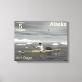 Inuit Kayak - Alaska Postage Leinwanddruck (Vorderseite)