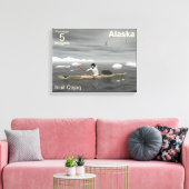 Inuit Kayak - Alaska Postage Leinwanddruck (Insitu (Wohnzimmer))