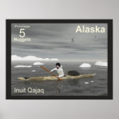 Inuit Kayak - Alaska Postage Poster (Vorne)