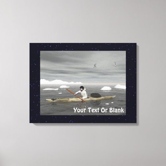 Inuit Kayak Leinwanddruck (Vorderseite)