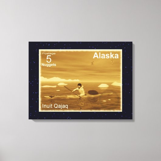 Inuit Kayak Leinwanddruck (Vorderseite)