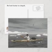 Inuit Kayak Postkarte (Vorne/Hinten)