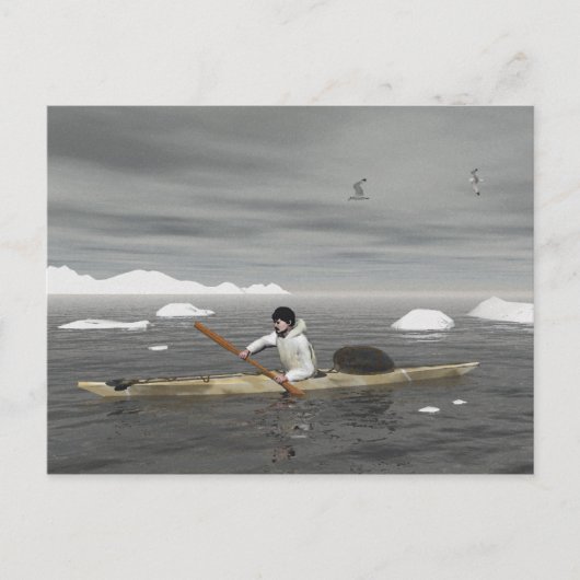 Inuit Kayak Postkarte (Vorderseite)