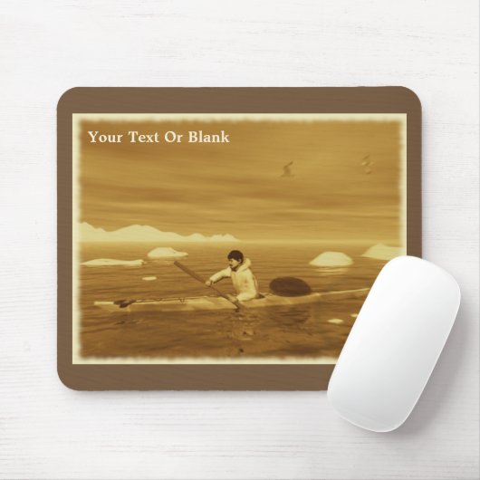Inuit Kayak - Sepia Mousepad (Mit Mouse)